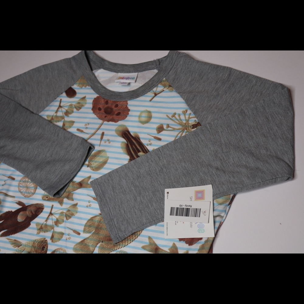 NWT XS Fish LulaRoe Randy Raglan
